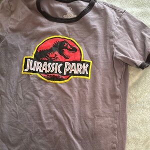 Jurassic Park Kids T-Shirt - Gray with Red Logo